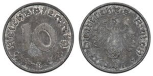 GERMANY 10 reichspfennig 1941B / 3rd Reich / VF
