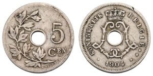 BELGIUM 5 centimes 1904 / Dutch text / VF