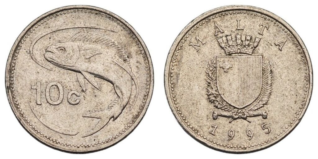 MALTA 10 cents 1995 VF