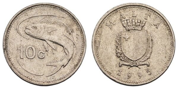 MALTA 10 cents 1995 VF