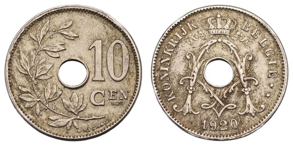 BELGIUM 10 centimes 1920 / Dutch text / VF