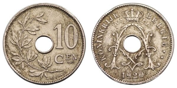 BELGIUM 10 centimes 1920 / Dutch text / VF