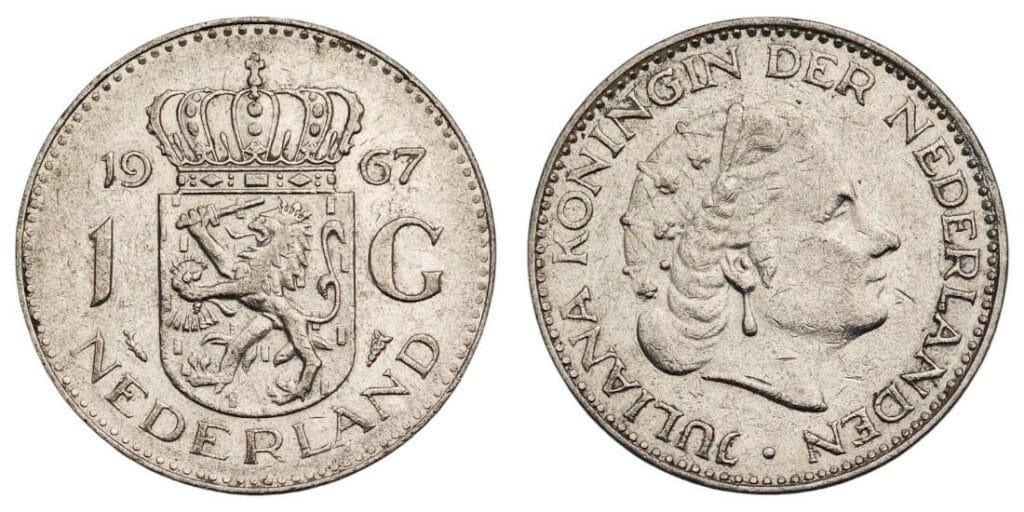 NETHERLANDS 1 gulden 1967 VF