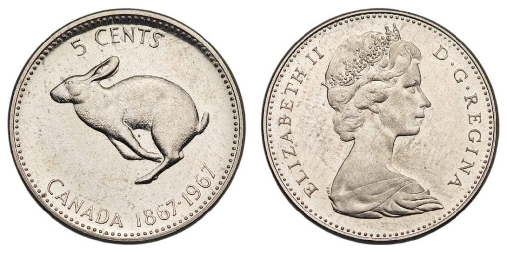 CANADA 5 cents 1967 / Canada's Centennial (1867-1967) / UNC-