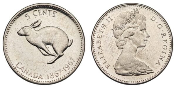 CANADA 5 cents 1967 / Canada's Centennial (1867-1967) / UNC-