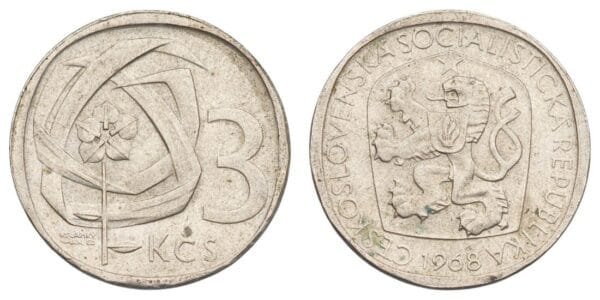 CZECHOSLOVAKIA 3 koruny 1968 XF