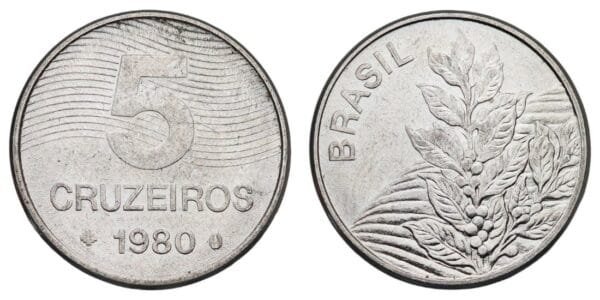 BRAZIL 5 cruzeiros 1980 XF