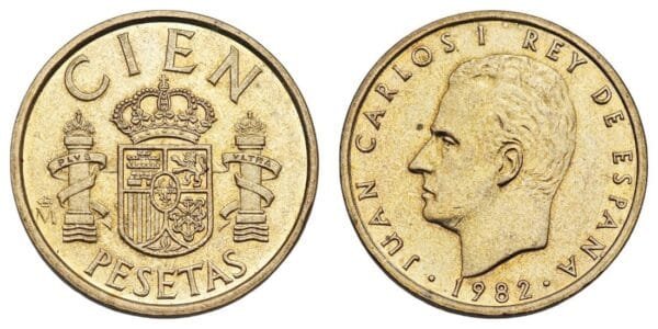 SPAIN 100 pesetas 1982 XF