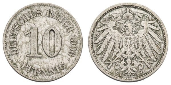 GERMANY 10 pfennig 1906G / Empire / VF