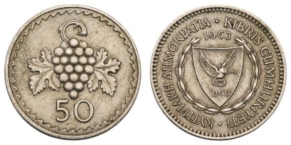 CYPRUS 50 mils 1963 VF