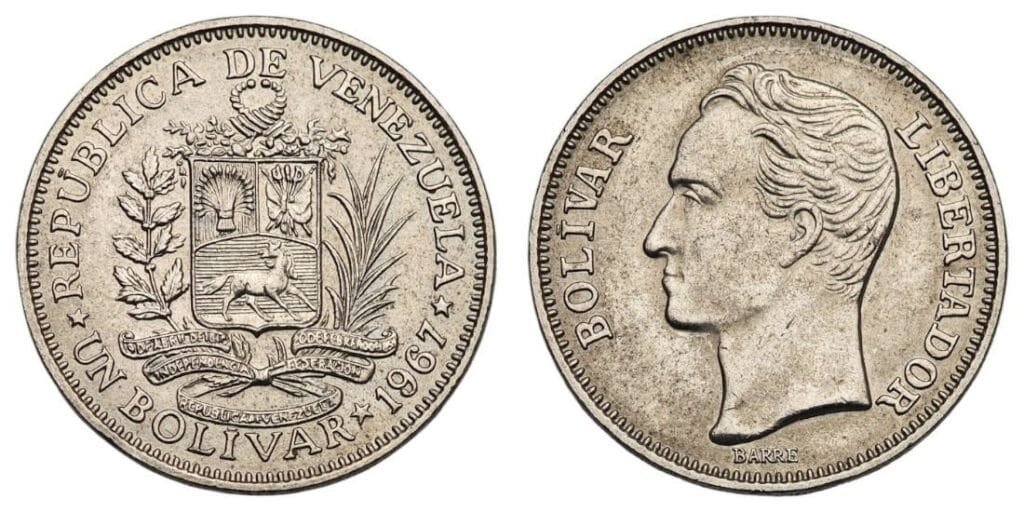 VENEZUELA 1 bolívar 1967 VF
