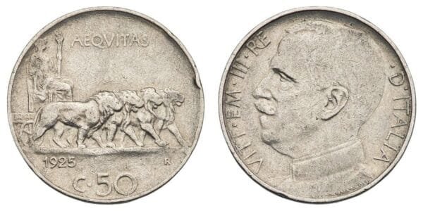 ITALY 50 centesimi 1925 VF