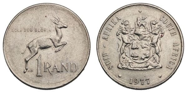 SOUTH AFRICA 1 rand 1977 VF