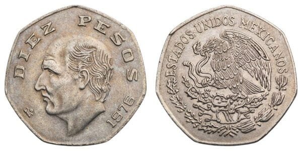 MEXICO 10 pesos 1976 VF