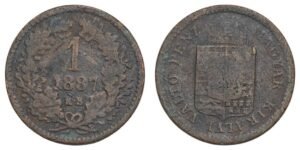 HUNGARY 1 krajczar 1887 F