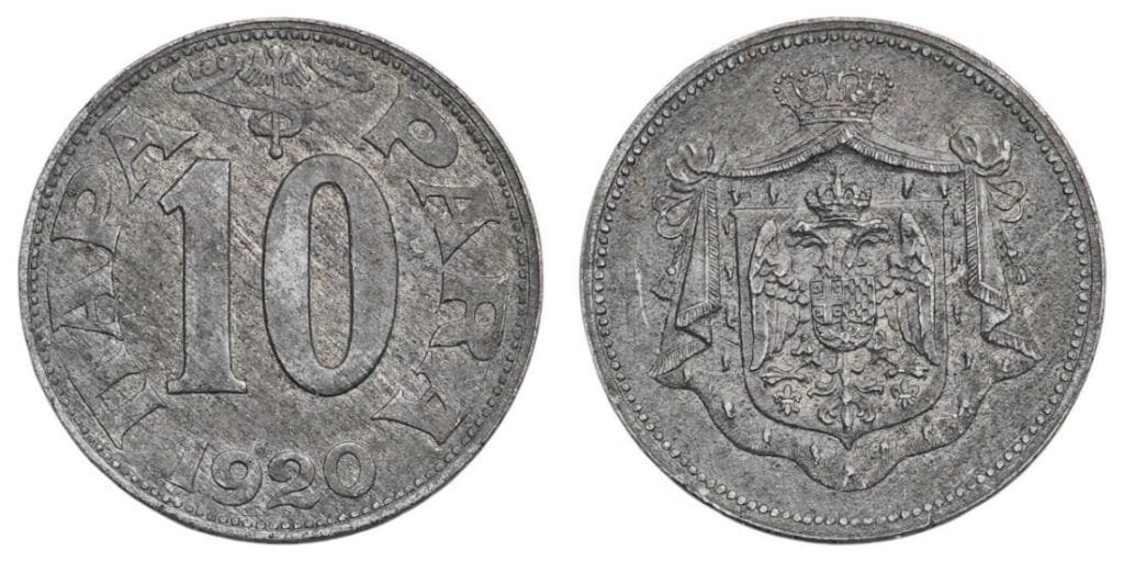 JUGOSLAVIJA 10 para 1920 VF+