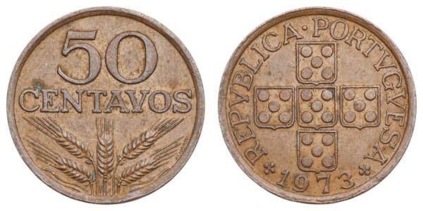 PORTUGAL 50 centavos 1973 VF