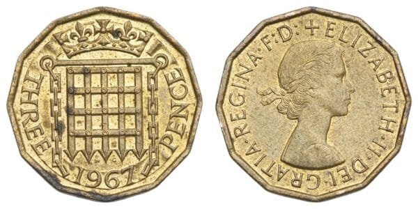 GREAT BRITAIN 3 pence 1967 VF