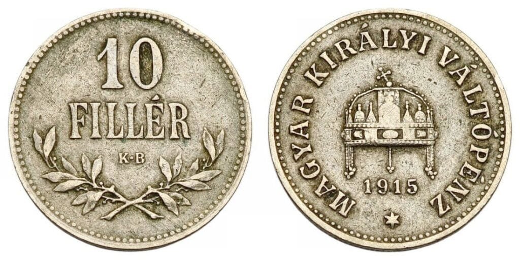 HUNGARY 10 filler 1915 VF