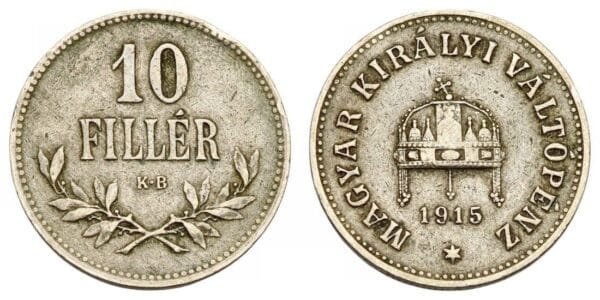 HUNGARY 10 filler 1915 VF