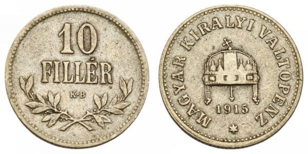 HUNGARY 10 filler 1915 VF