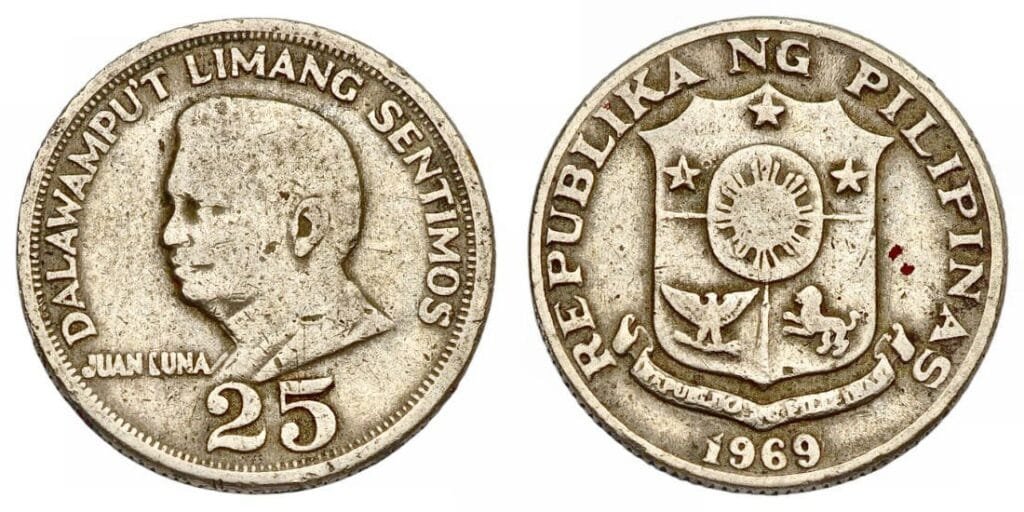 PHILIPPINES 25 sentimos 1969 VF