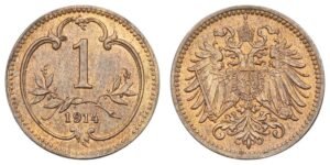AUSTRIA 1 heller 1914 XF
