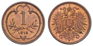 AUSTRIA 1 heller 1910 XF