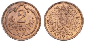 AUSTRIA 2 heller 1897 XF