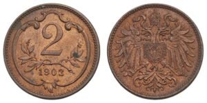 AUSTRIA 2 heller 1903 XF