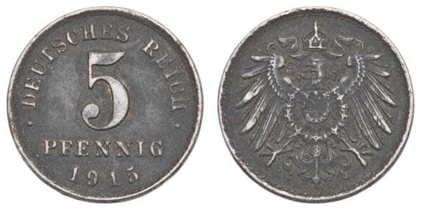 GERMANY 5 pfennig 1915 / Empire / VF