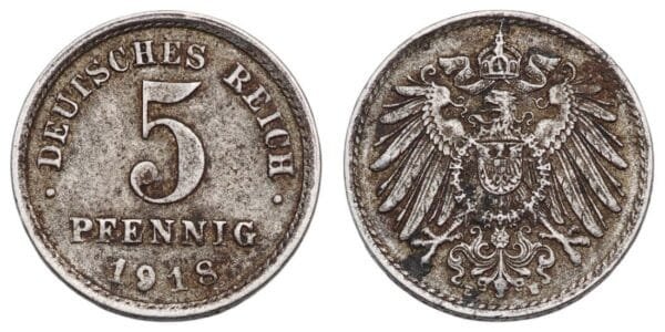 GERMANY 5 pfennig 1918 / Empire / VF