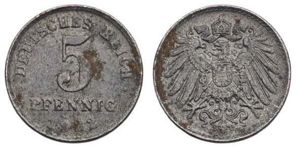 GERMANY 5 pfennig 1922 / Weimar Republic / VF