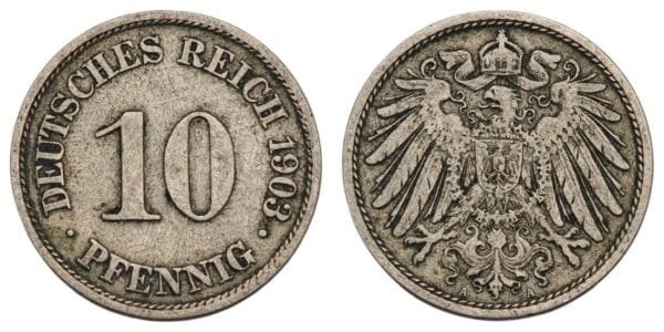 GERMANY 10 pfennig 1903A / Empire / VF