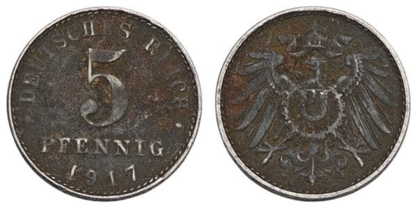GERMANY 5 pfennig 1917 / Empire / VF-