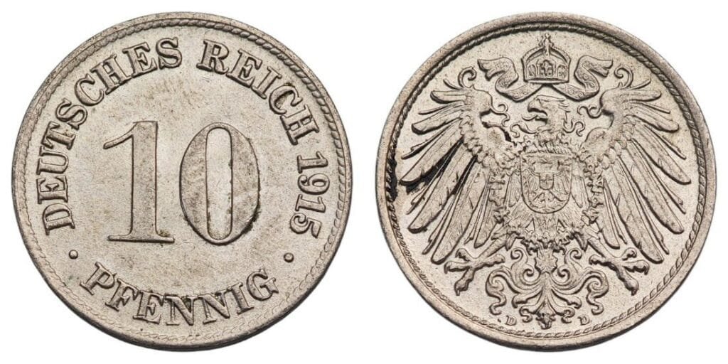GERMANY 10 pfennig 1915 / Empire / VF