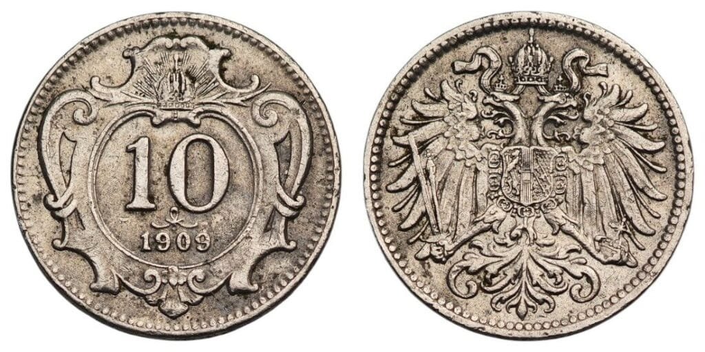 AUSTRIJA 10 helera 1909 VF