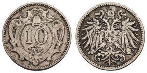 AUSTRIA 10 heller 1895 VF