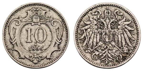 AUSTRIA 10 heller 1895 VF