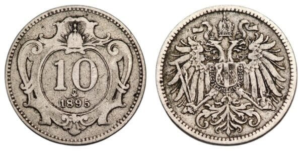 AUSTRIA 10 heller 1895 VF