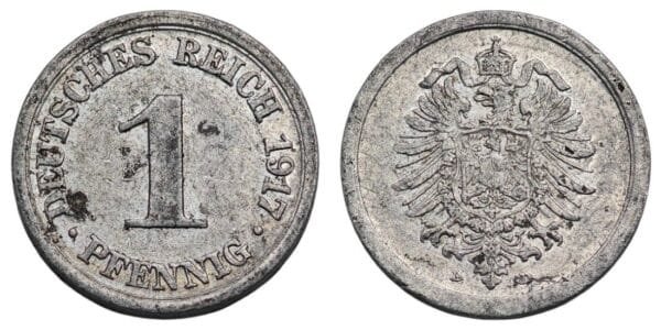 GERMANY 1 pfennig 1917D / Empire / VF