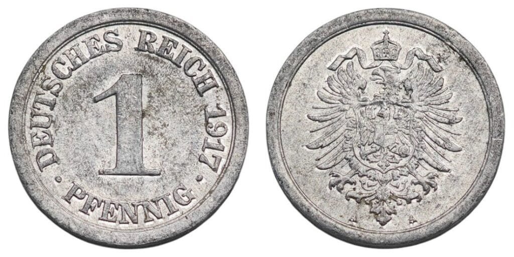 GERMANY 1 pfennig 1917A / Empire / VF