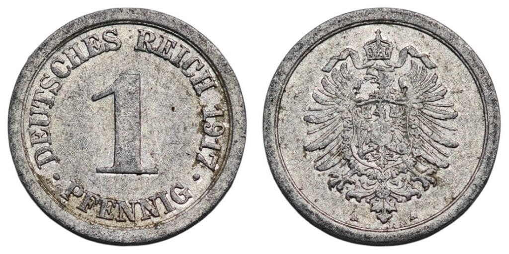 GERMANY 1 pfennig 1917A / Empire / VF