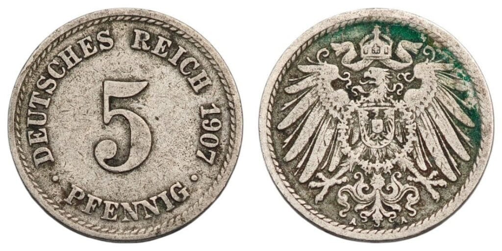GERMANY 5 pfennig 1907A / Empire / VF-