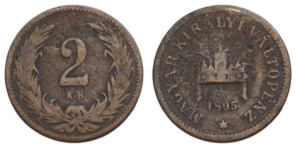 HUNGARY 2 filler 1895 F