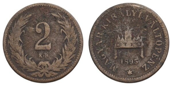 HUNGARY 2 filler 1895 F