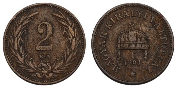 HUNGARY 2 filler 1901 VF-