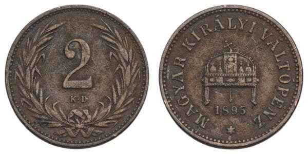 HUNGARY 2 filler 1895 VF