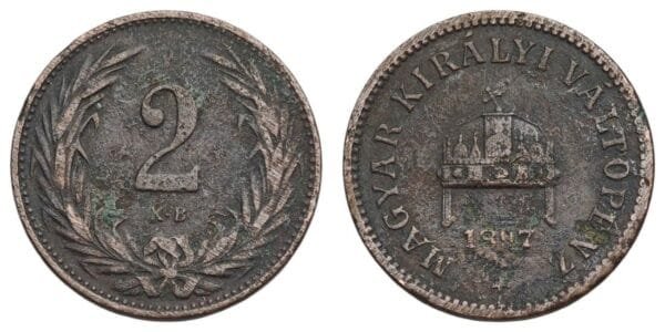 HUNGARY 2 filler 1897 F