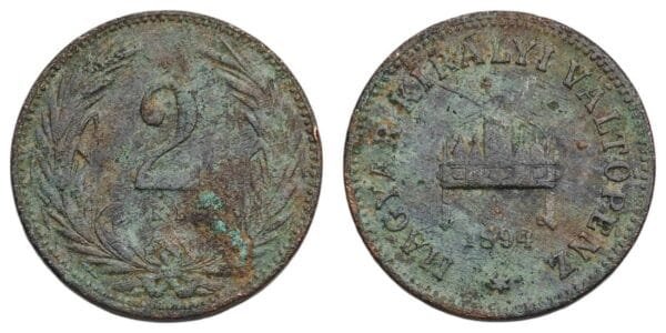 HUNGARY 2 filler 1894 F